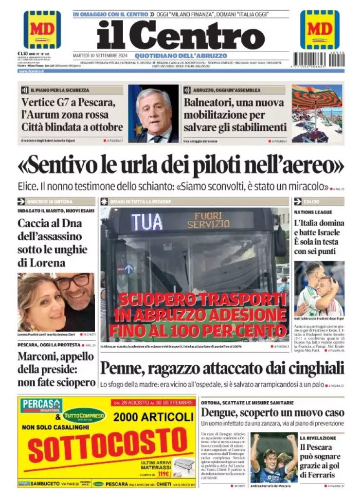 Prima-pagina-il centro-oggi-edizione-del-2024-09-10